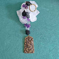 Original Design Natural Crystal Solid Brass Dragon Charm, Black Tourmaline Amethyst Clear Quartz Keychain